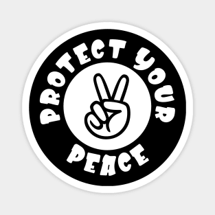 Protect Your Peace Mindfulness Mental Health Peace Sign Magnet